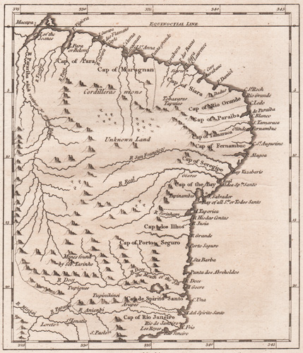 A Map of Brasil from the best Authorities by Mr. B. 1778